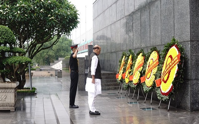 'Rajnath Singh pays tribute to Vietnam's first President Ho Chi Minh'